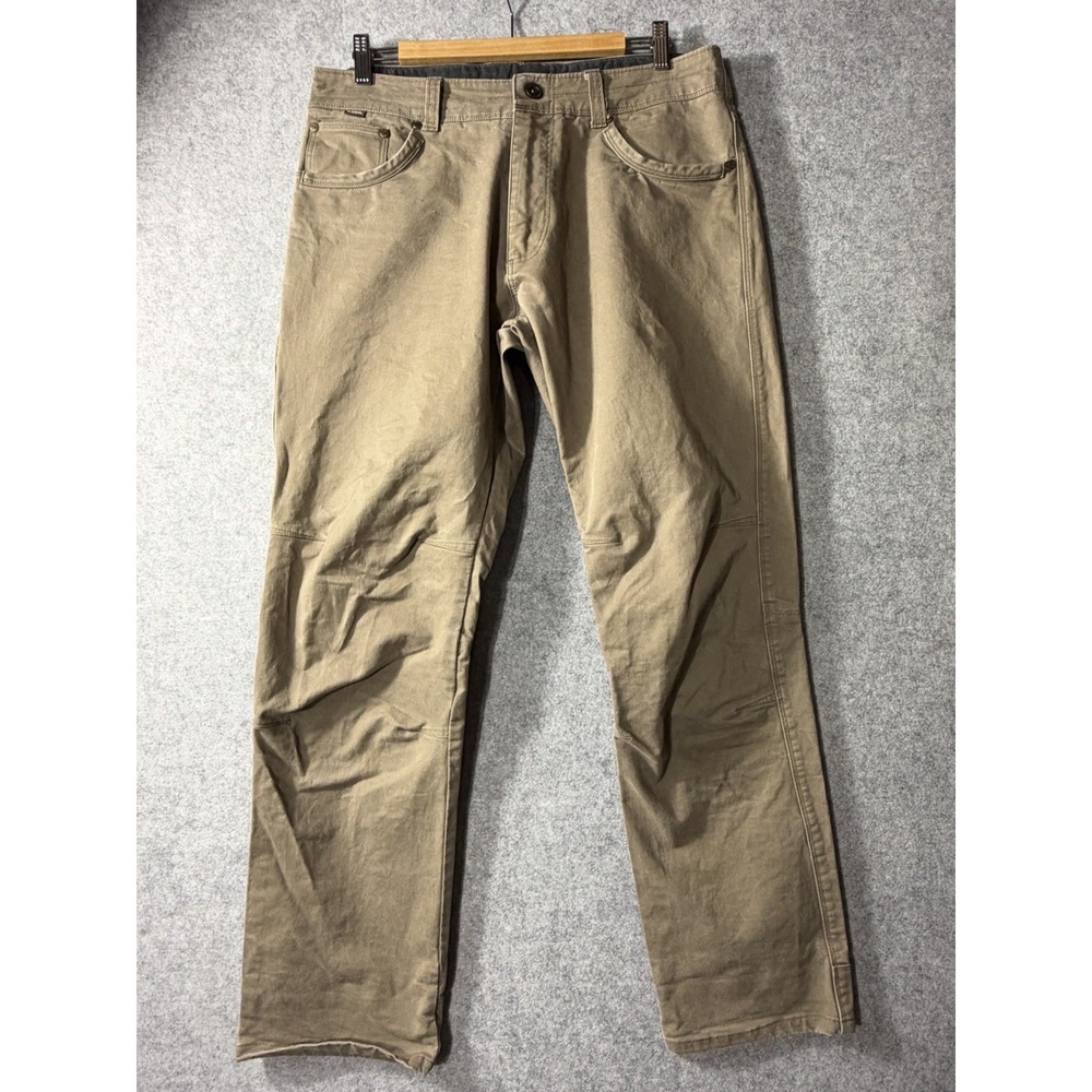 KUHL Rydr Pants Mens 34x32 Brown Vintage Patina Dye Canvas Hiking Workwear